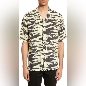 All Saints Tiger Relaxed Camp Shirt Lg